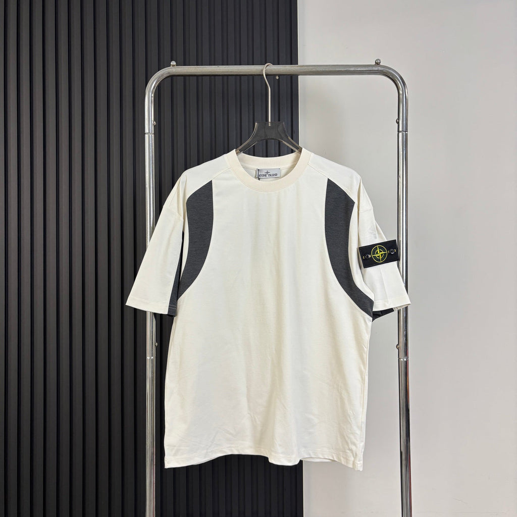Stone Island American Sportswear Curved Contrast Panel Quick-Dry T-Shirt
