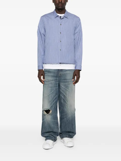 sacai striped overshirt