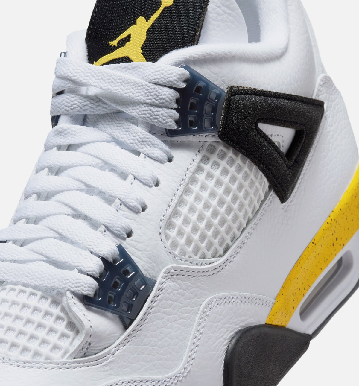 Air Jordan 4 Retro Rare Air Tour Yellow Men's Sneakers - White / Dark Blue-Grey / Black / Tour Yellow