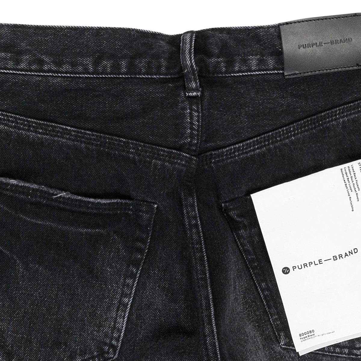 Black P011 Distressed Straight Leg Cargo Jeans