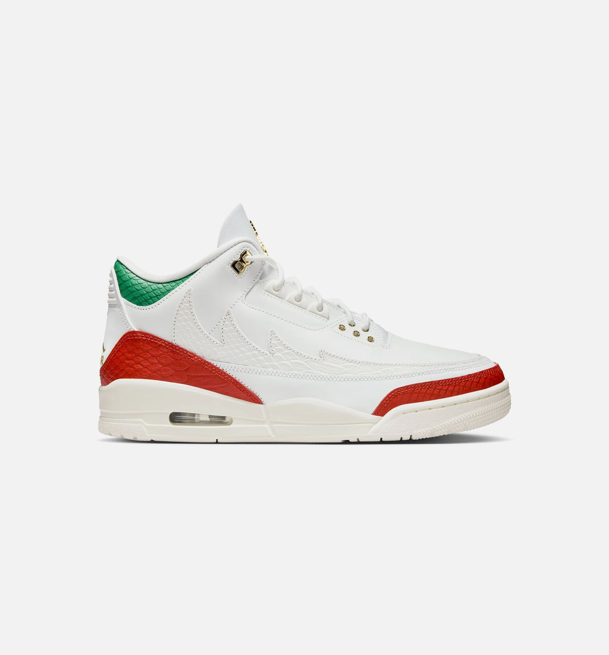 Air Jordan 3 Retro El Vuelo – Men's Lifestyle Shoe | Summit White/Pine Green/Dragon Red/Metallic Gold