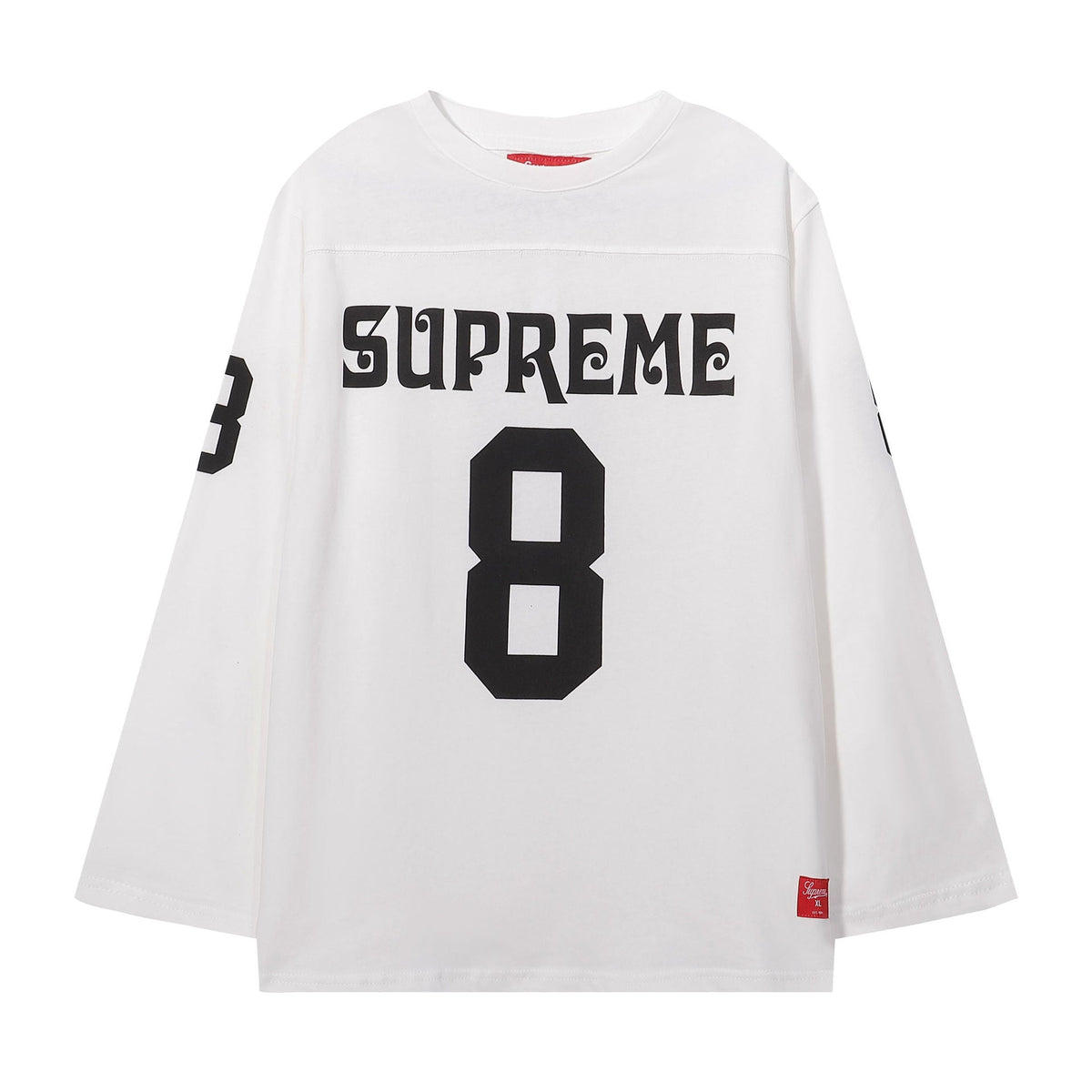 Supreme Multi‑Style Number Print Oversized Long Sleeve Tee Streetwear