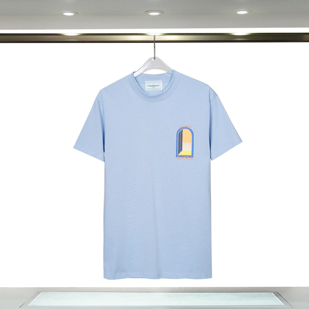 Casablanca Arch Graphic Logo Print Short Sleeve Tee Streetwear Unisex