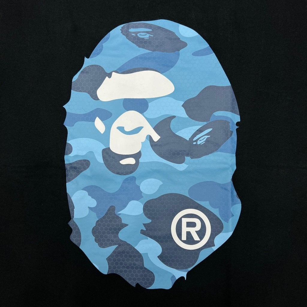 BAPE Blue Camo Ape Head Graphic T-Shirt
