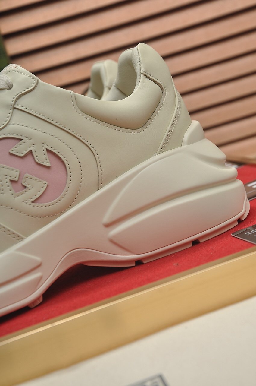 Gucci Ivory and Pale Pink Chunky Sneakers