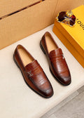 Louis Vuitton Embossed Metal-Accent Loafers
