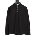 Burberry TB Embroidered Long-Sleeve Polo Shirt - Black